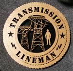Transmission Distribution T&D Lineman 12" Wood Wall Plaque Gift